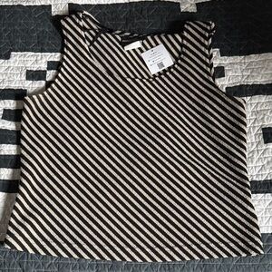 Positive Attitude vintage muscle tank sz 8 gold goldish & black stripe striped